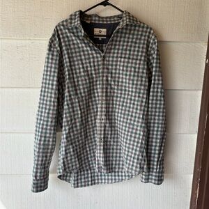 Green and Blue Casual Button Down Shirt